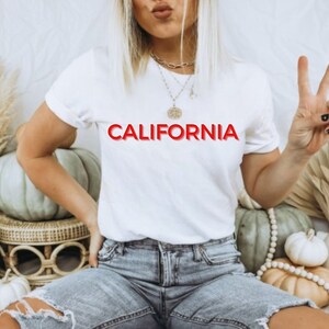 Chemise californienne, tee West Cost, t-shirt californien, chemise californienne, chemise californienne à la mode, État de Californie