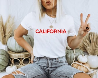 California Camicia, West Cost Tee, California Tee, California Tshirt, Cali Girl Shirt, Camicia California alla moda, California State
