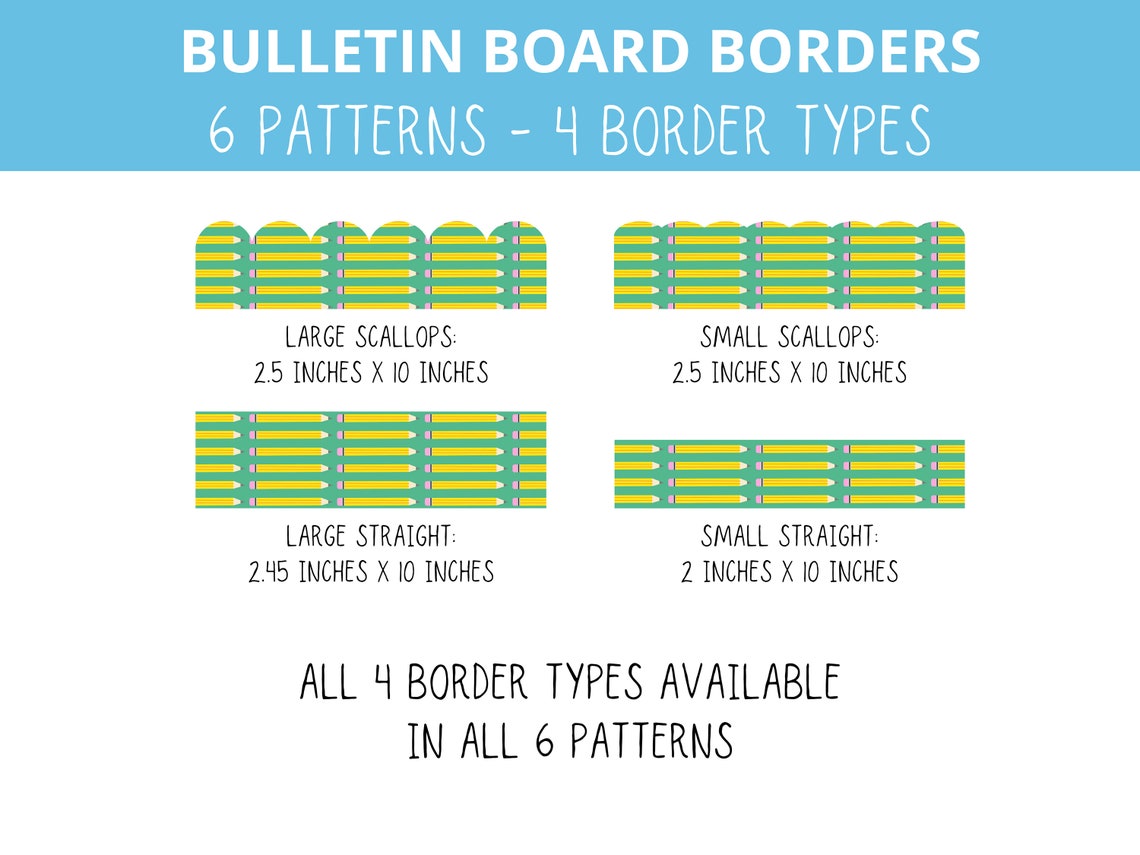 PRINTABLE Back to School Bulletin Board Borders - Bulletin Borders With Circle, Pennant Shape ...