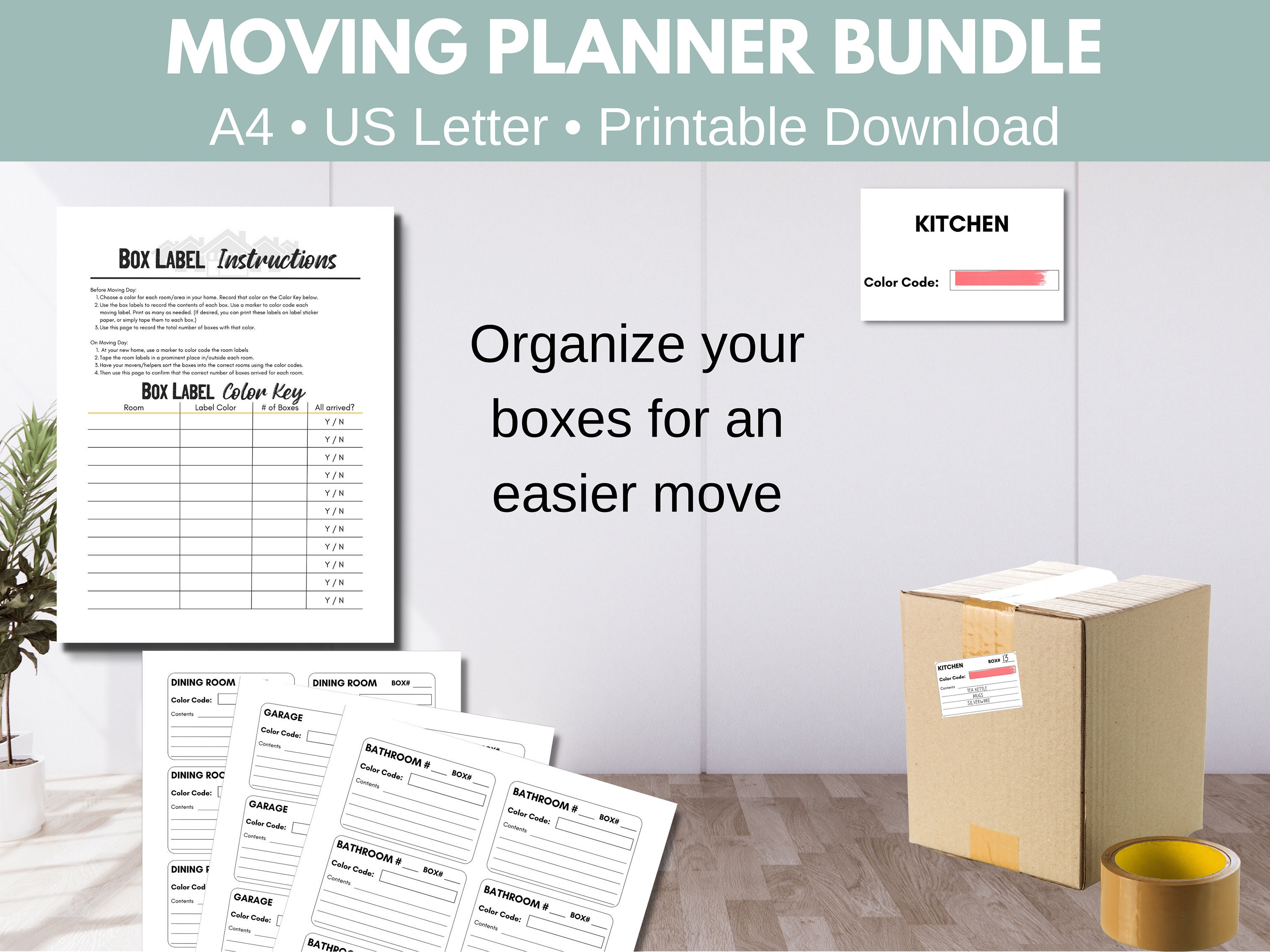 Moving Checklist and Moving Planner - Printable Moving Binder With ...