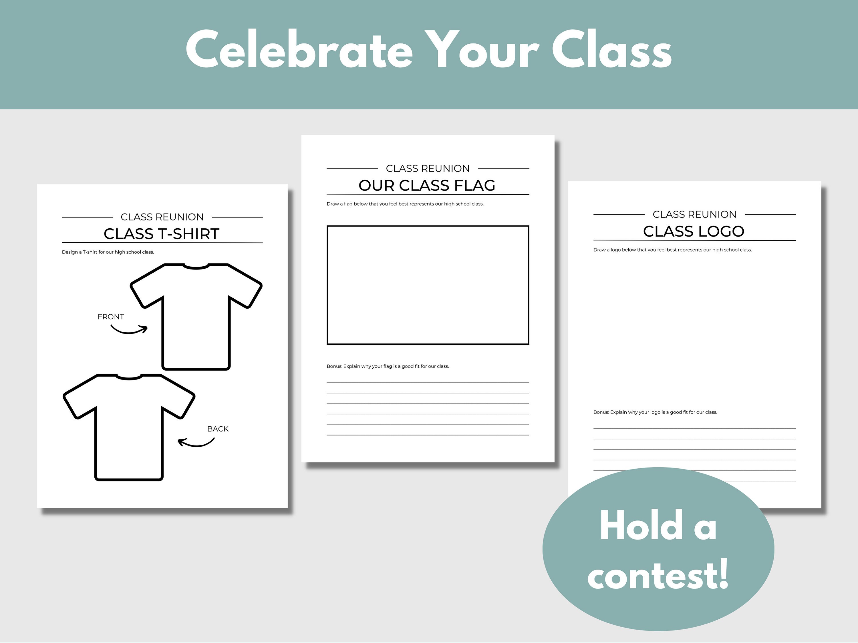 Class Reunion Games Bundle Printable High School Class Reunion