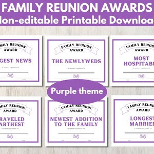 Family Reunion Awards - 80 Printable Reunion Award Certificates in ...