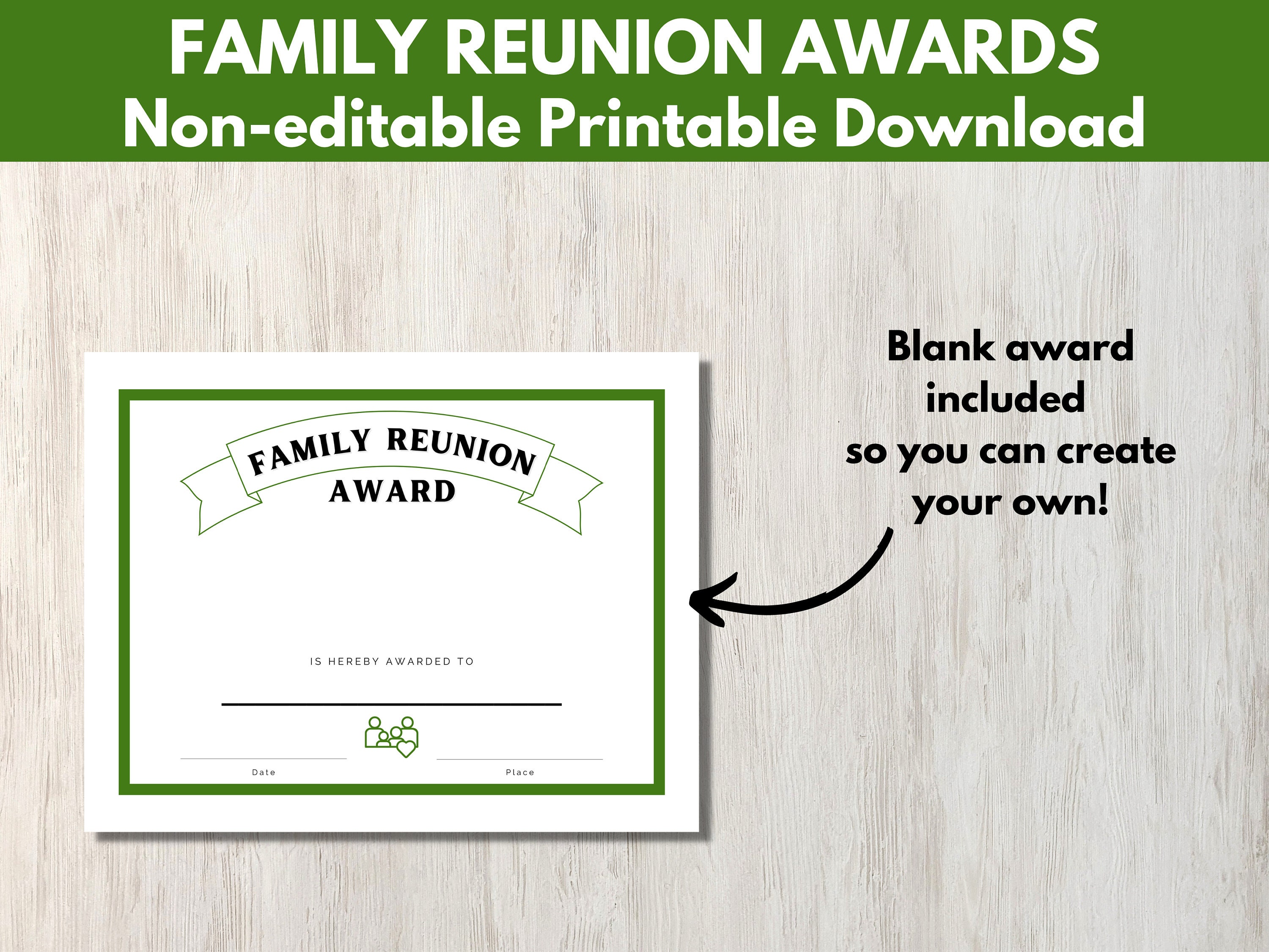 Family Reunion Awards - 80 Printable Reunion Award Certificates in ...