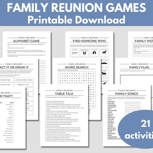 Family Reunion Games Bundle printable - Family gathering activities, games, and icebreakers for summer