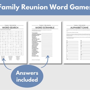 Family Reunion Games Bundle Printable - Family Gathering Activities ...