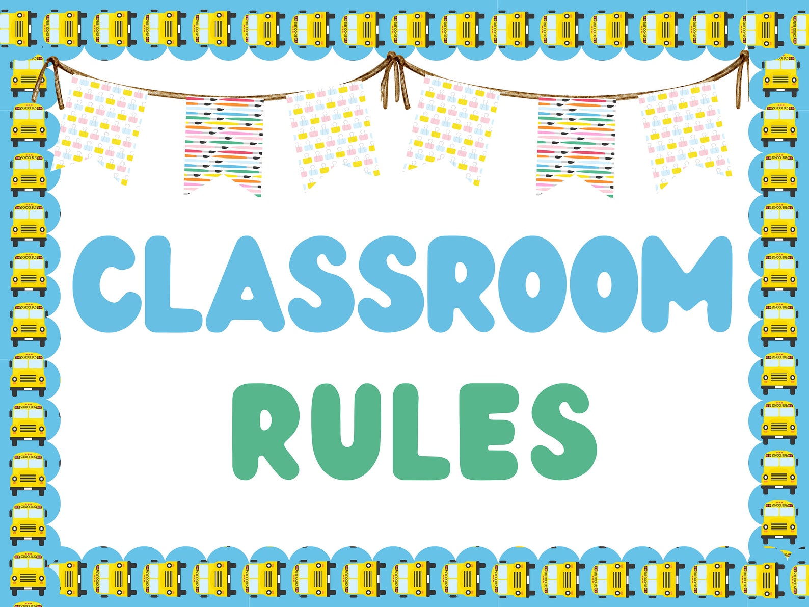 PRINTABLE Back to School Bulletin Board Borders - Bulletin Borders With Circle, Pennant Shape ...