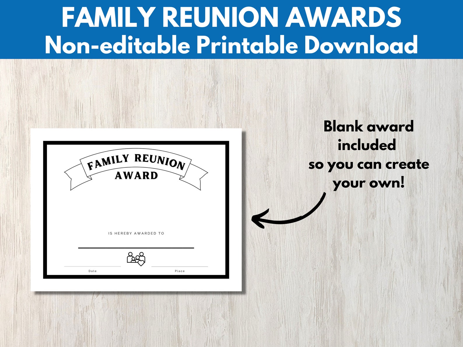 Family Reunion Awards - 80 Printable Reunion Award Certificates in ...
