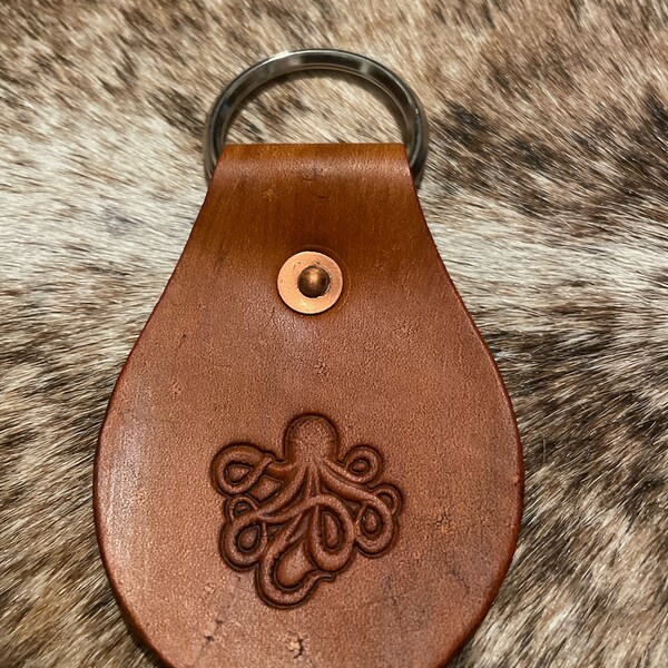 Leather Key Fob - Octopus