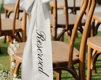 Handmade Linen Reserved Chair Bow: 100&quot; Wedding Aisle Decor