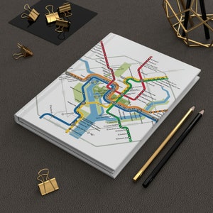 Washington DC metro map Hardcover Journal Notebook