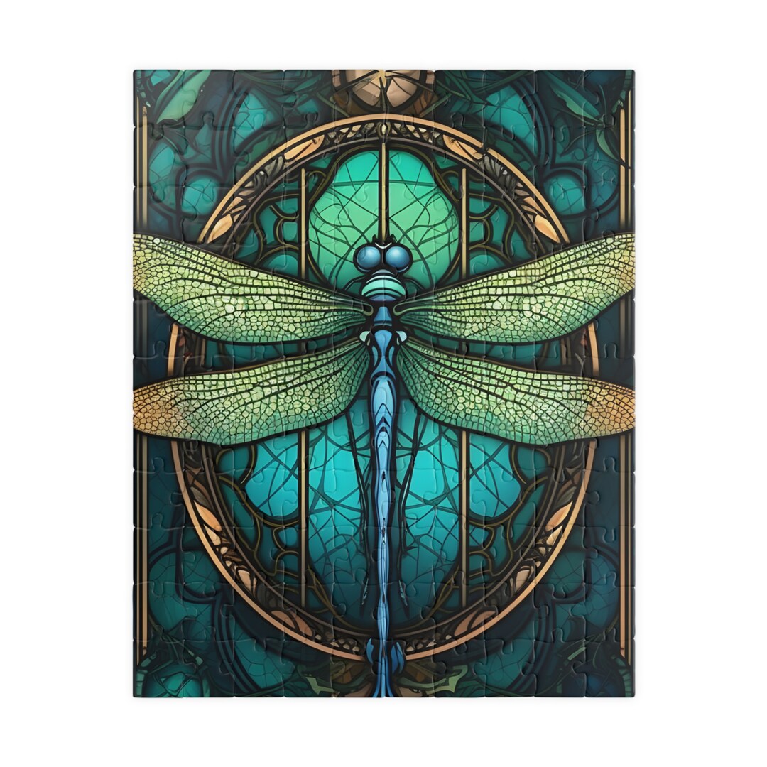 Dragonfly Puzzle, Stained Glass Puzzle, Insect Puzzle, Nature Puzzle