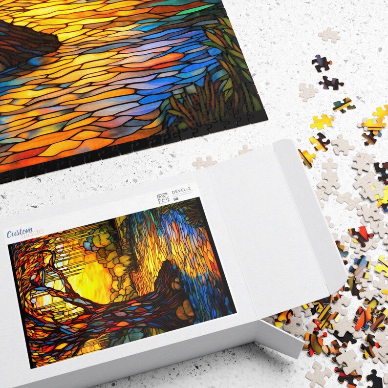Large Stained Glass Weeping Willow Puzzle, Gift, 1000 Piece Jigsaw