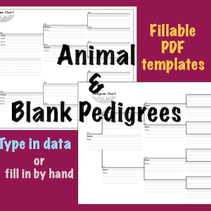 Cuadros genealógicos de animales y personalizados en blanco