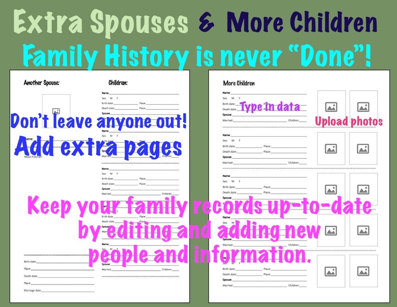 Genealogy Book Template Etsy Genealogy Book Template Etsy