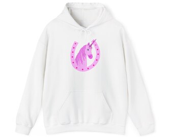 Unicorn Vibes Hooded Sweatshirt | Cute Gift for Teens, Cozy Layer, Fun Fashion, Unicorn Lovers, Birthday Present, Animal Apparel