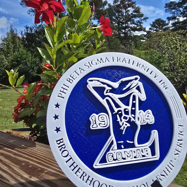 Phi Beta Sigma Fraternity Decorative Circular Plate w/ 2-Piece Display Stand