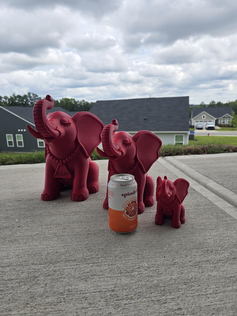 Small Delta Sigma Theta Elephant Statue 5.5 x 3 x 5.5 inches image 18