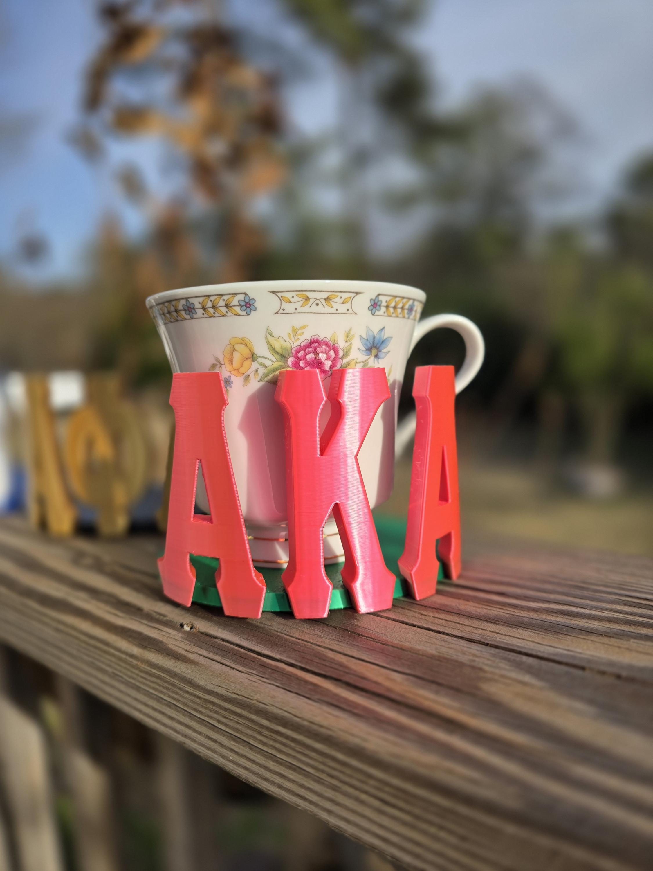 Alpha Kappa Alpha Signature Coaster | Pink Green Sorority Tea Cup ...
