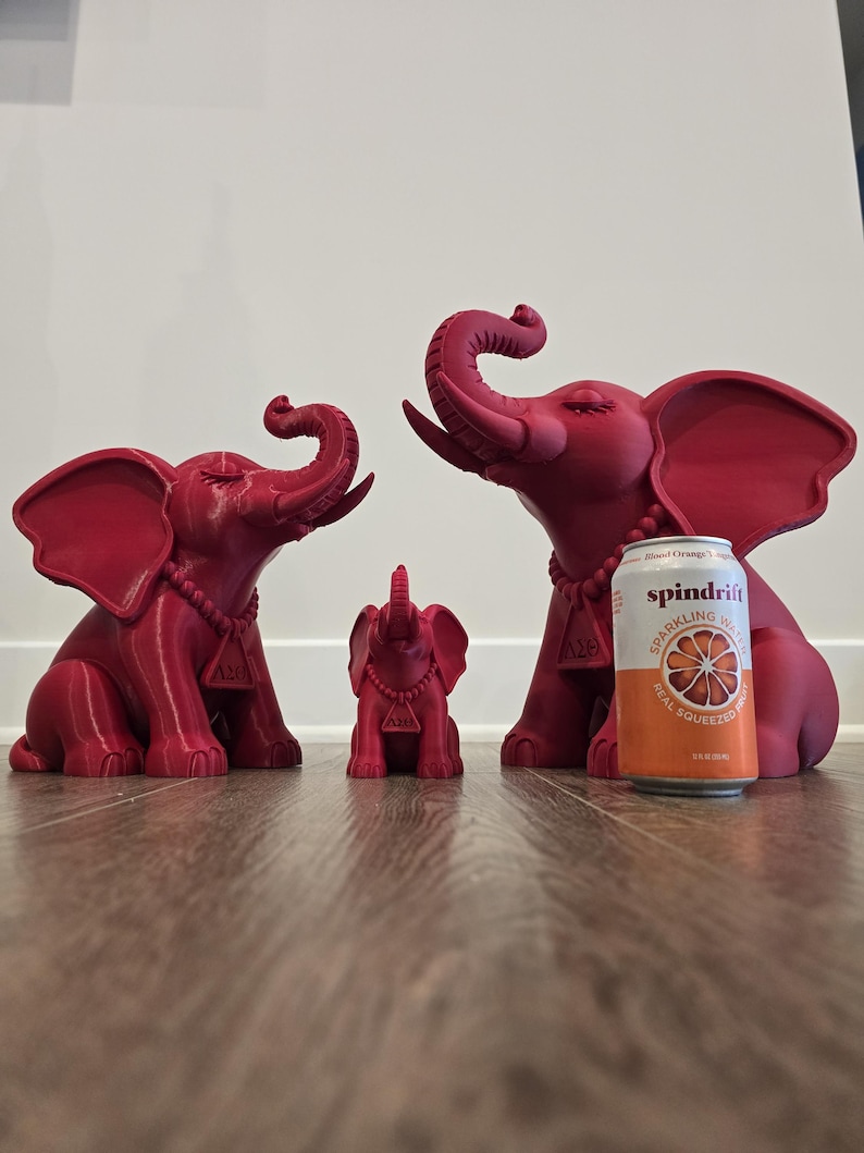 Small Delta Sigma Theta Elephant Statue 5.5 x 3 x 5.5 inches image 9