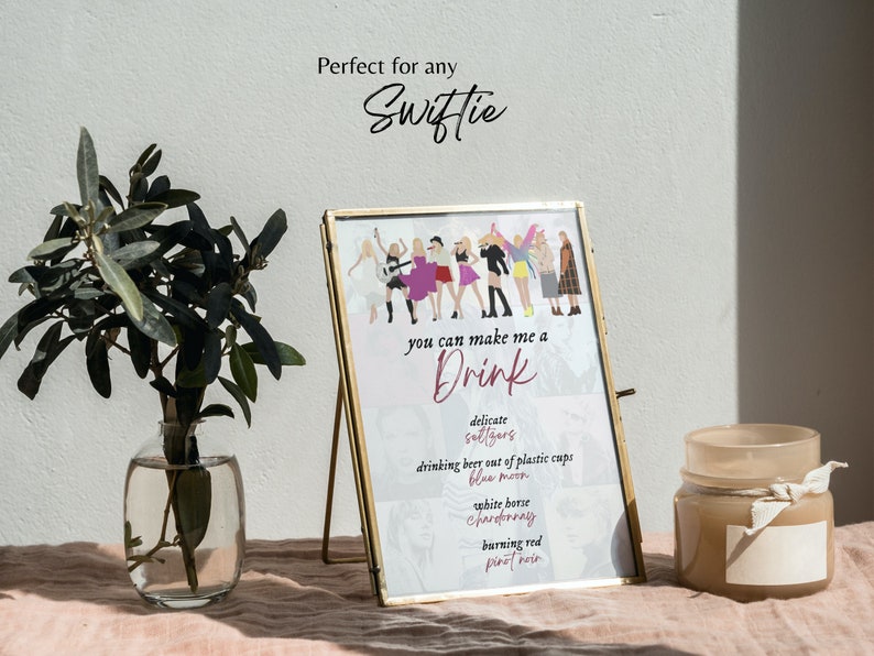 Taylor Swift Eras Bar & Dinner Menus Etsy