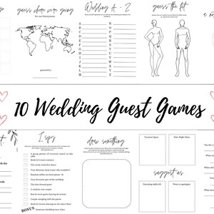 Minimalist Wedding Games Bundle Wedding Guest Table Activities Conversational Games Wedding Reception Activities Printable Templates for Wed