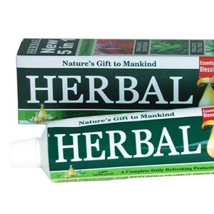 Bio-Kräuterzahnpasta 100% FLUORID FREE GEMÜSE Basis Natürliche 5 In 1 Zaffron, Teebaum, Aloe Vera, Ingwer, Zitrone Essential Palace