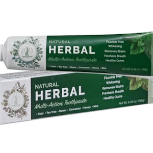 NATÜRLICHE KRÄUTER ZAHNPASTE Neem Honig Teebaum Weißen Zähne Entgiften Mund Atem 100% Fluorid Frei