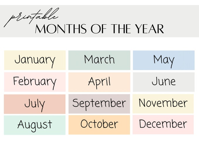 Months of the Year Display for Classroom Calendar - Etsy