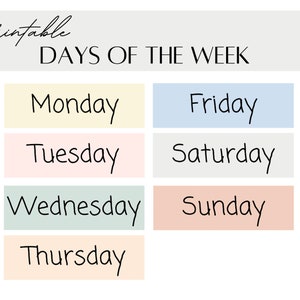 Digital Days of the Week Stickers - Colorful