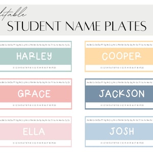 Student Desk Name Plates | Editable Classroom Decor