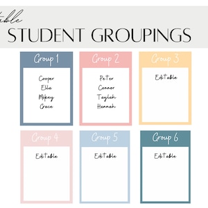 Classroom Group Numbers | Editable Student Grouping Display