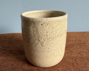 Hand Thrown Ceramic Mug, Textured Wheat Matte Glaze, Made in USA