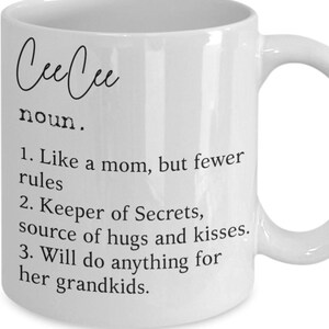 Cee cee definition coffee mug, funny grandparent gifts ideas best birthday present, christmas cup from grandson daughter