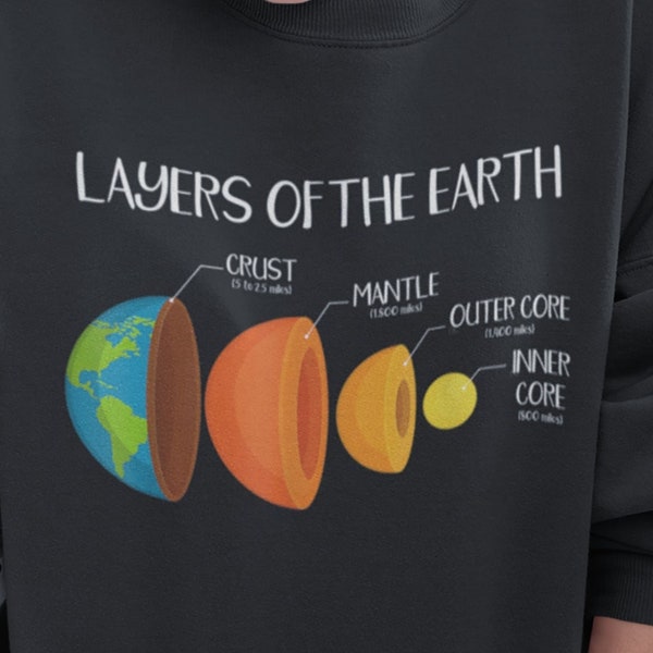 Earth's Crust Layers Of The Earth Geology Science t-shirt, Geology lover shirt, Earth science shirt, Earth's structure shirt