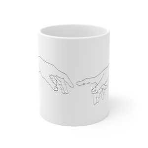 Creation of Adam Minimalist Design Ceramic Mug 11oz