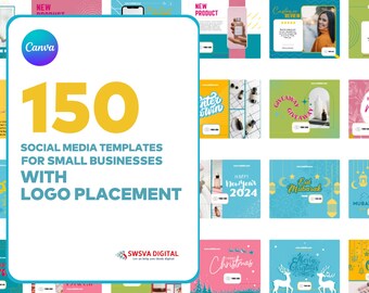 Social Media Templates Bright Brights for Small Business with Logo Placement | Facebook, Instagram and Reels Social Media Templates