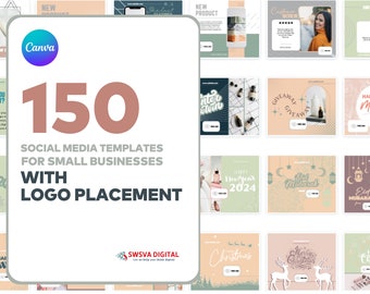 Social Media Templates Neutral Pastels for Small Business with Logo Placement | Facebook, Instagram and Reels Social Media Templates