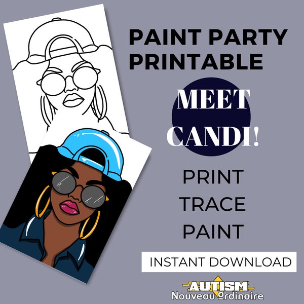 DIY Paint Party/ Pre-drawn /Outline Canvas /Adult Painting / Paint & Sip, DIY Paint Party / Pre-Sketched / Art Party