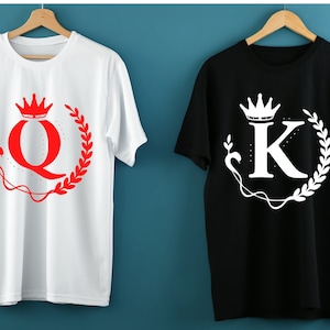 Camisa Rey y Reina, Día de San Valentín, Camisa de San Valentín para parejas, Camisa para ella, Traje de pareja a juego, Sr. Señora, Novio de regalo, ¡Precio de 2 camisas!