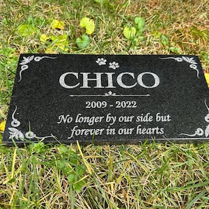 Custom Pet grave marker, Memorial Stone for Dog , Personalized Engraved Dog Cat Memorial Stone, Black Granite Stone Pet Grave, Pet Headstone