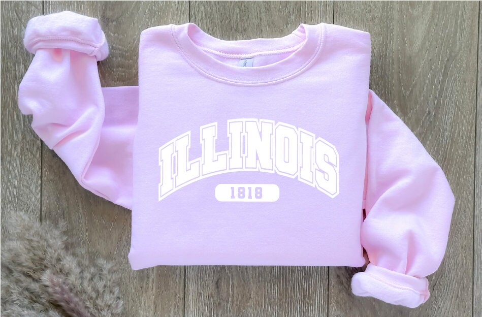 Illinois Sweat Shirt, Illinois 1818, Illinois Long Sleeve Shirt