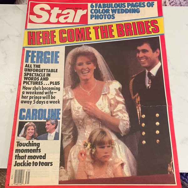 Vintage Star Magazine - August 1986 - Weddings - Caroline Kennedy - Sarah Ferguson