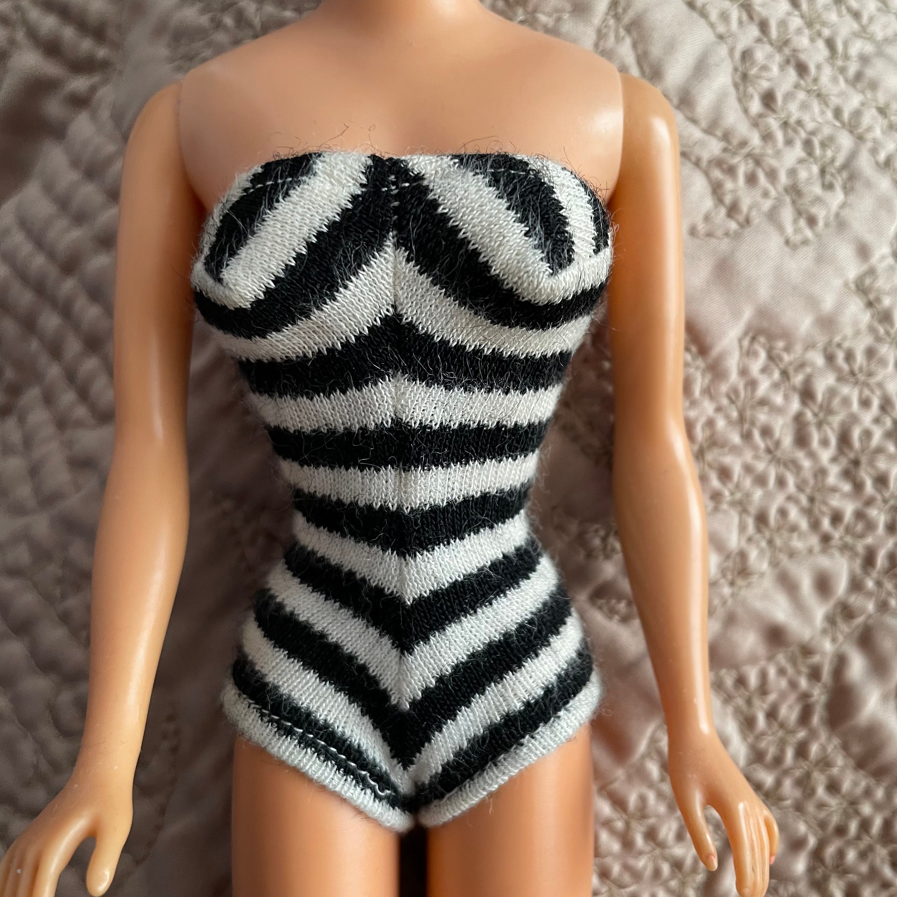 Black and white striped swimsuit 1959 sale