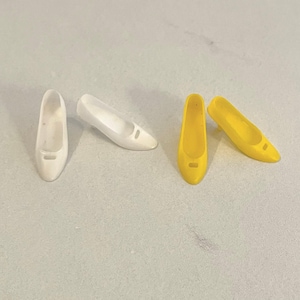 Vintage Barbie Francie Mod White Kitten Heel Shoes - Japan - FLAWS