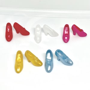 Vintage Barbie Doll High Heel Shoes - Princess Slippers with Bow Detail