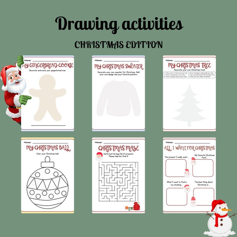 Christmas Activities for Children Etsy UK