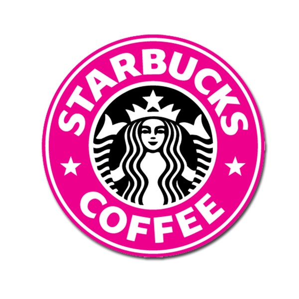 Starbucks Hot Pink Logo Sticker | Hot Pink Starbucks Vinyl Decal