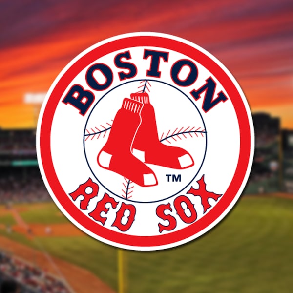 Boston Red Sox Circle Logo Vinyl Sticker | Red Sox Logo Decal