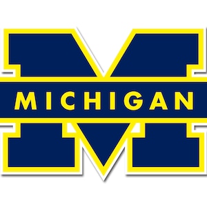Michigan Wolverines Blue M Logo Sticker | Michigan vinyl Decal