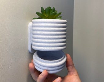 Wall Planter With Hidden Drip tray, Renter Friendly (NO DRILLING!)